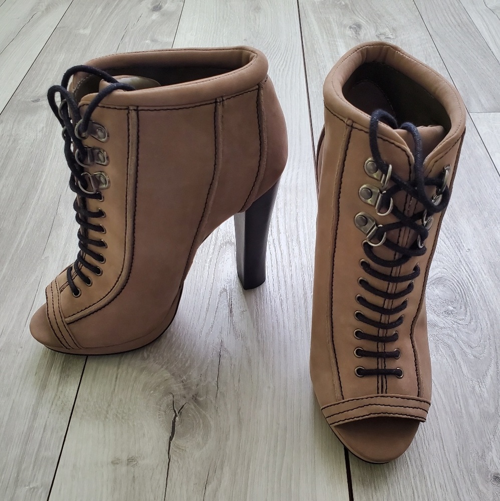 True Religion peep toe bootie